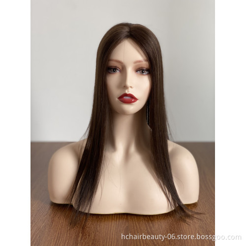 New Arrival European Silk Base Remy Human Hair Piece Topper Natural Straight Human Hair Toppers For Women